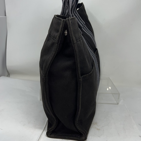 HERMÈS Toile Fourre-Tout MM Black Gray Tote - Picture 8 of 16